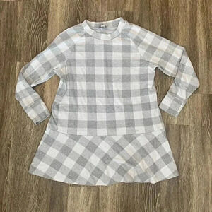 Womens Charlie Paige Grey Buffalo Plaid Tunic - XL
